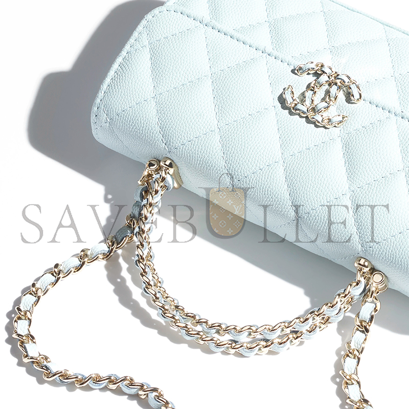 CHANEL MASTER FLAP PHONE HOLDER WITH CHAIN GRAINED SHINY AP3238 (18*10*4.5cm) CHANEL MASTER FLAP PHONE HOLDER WITH CHAIN GRAINED SHINY AP3238 (18*10*4.5cm)